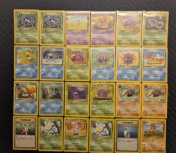 Vintage WoTC Pokemon Lot Base Set Fossil Team Rocket Base Set 2 58 Cards - Image 1