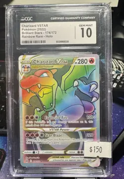 Pokemon- Charizard VSTAR 174/172 Brilliant Stars Rainbow Secret CGC Gem Mint 10 - Image 1