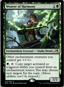 Weaver of Harmony 213 Rare Kamigawa: Neon Dynasty Magic: The Gathering LP - Image 1