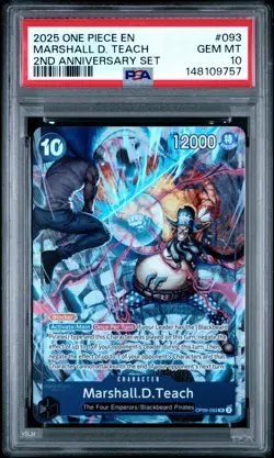 2025 ONE PIECE ENGLISH VERSION 2ND ANNIVERSARY SET #093 MARSHALL D. TEACH PSA 10 - Image 1