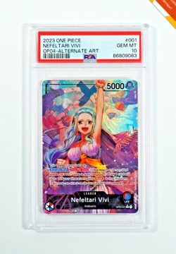 One Piece PSA 10 Nefeltari Vivi #OP04-001 Alternate Rare 2023 English - Image 1