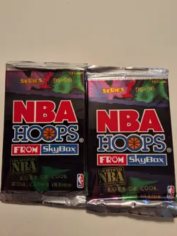 1995-96 Skybox NBA Hoops Series 1- 12 Cards per Pack SEALED OFFICIAL NBA CARD x2 - Image 1