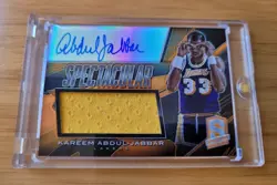 1/15 First Printed! On card Auto Gm Used Patch Kareem Abdul Jabbar 2013 Spectra - Image 1