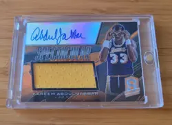 1/15 First Printed! On card Auto Gm Used Patch Kareem Abdul Jabbar 2013 Spectra - Image 3
