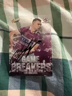 Signed Tom Trbojevic Manly Sea Eagles 2026 NRL Select Game Breakers Card - Image 1