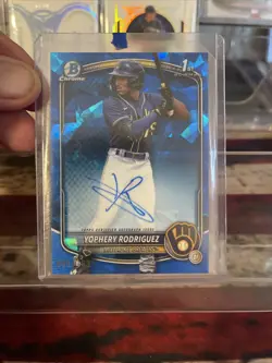 2025 1st Bowman Chrome Sapphire On Card Auto /199 Yophery Rodriguez #BP-36 🔥💎 - Image 1