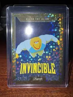 Invincible 3-Card Lot-1/1 Allen the Alien Gold Refractor-Signagraph/patch - Image 1