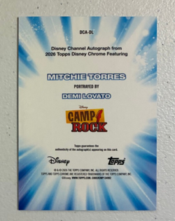 2026 Topps Chrome Disney Mitchie Torres Demi Lovato Autograph Auto Card - Image 2