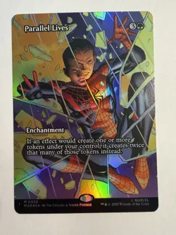 Parallel Lives FOIL Borderless MTG Marvel Magic; Never Played Morales/Parker - Image 1