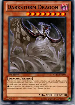 Yugioh - Darkstorm Dragon SDBE-EN008 - Common 1st Edition NM - Image 1