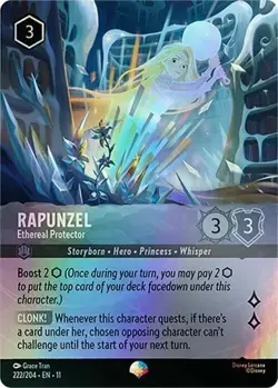 Disney Lorcana Winterspell RAPUNZEL Ethereal Protector Epic Foil #222/204 - Image 1
