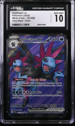 CGC 10 ENGLISH Hydreigon ex 161/086 White Flare Ultra Rare Pokemon Card - Image 1