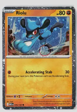 Riolu (Cosmos Holo) 076/132 Holo Miscellaneous Cards & Products Pokemon Holo NM - Image 1