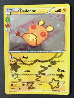 Dedenne RC10/RC32 Radiant Collection XY Generations HOLO Shiny Pokemon Card LP - Image 1