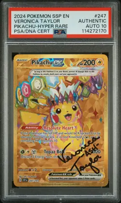 PSA 10 Pikachu Ex #247 Veronica Taylor Autograph 2024 Surging Sparks 114272170 - Image 1