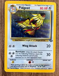 Pidgeot - Jungle - 8/64 - Holo Rare - Unlimited - LP - Pokemon Card - WoTC - Image 1
