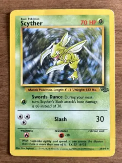 Scyther - Jungle - 26/64 - Rare Non Holo - LP - Pokemon Card - EN - WoTC 1999 - Image 1