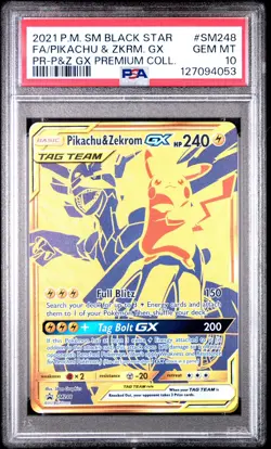 2021 Pokemon SM Black Star Promo Full Art Pikachu & Zekrom GX - Image 1