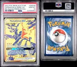 2021 Pokemon SM Black Star Promo Full Art Pikachu & Zekrom GX - Image 3