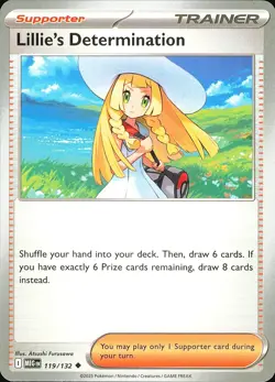 x3 Lillie's Determination 119/132- Supporter - Trainer - Pokemon Playset x3 - Image 1