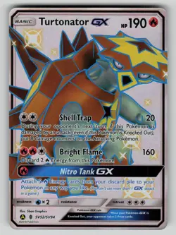 Turtonator GX SV52/SV94 Shiny GX Rare Hidden Fates Shiny Vault Pokemon vLP - Image 1