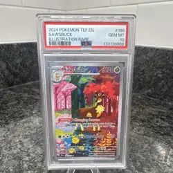The Pokemon Company 2024 Sawsbuck IR Holo 166/162 SV05 PSA 10 English - Image 1