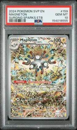2024 Pokemon SVP EN-SV Black Star Promo #159 Magneton Surging Sparks Etb PSA 10 - Image 1