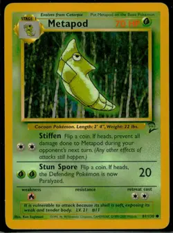 2000 Pokemon TCG Base Set 2 Metapod NM - Image 1