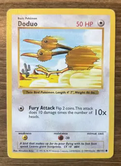Doduo - Base Set - 48/102 - Common Shadowless - NM - Pokemon Card - WoTC - Image 1