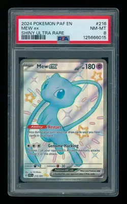 POKEMON S&V Paldean Fates MEW EX 216/091 Shiny Ultra Rare PSA 8 NM-MT - Image 1