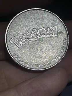 2001 Pokemon Nintendo Wizards Of The Coast Lugia Metal Collectible Coin - Image 5
