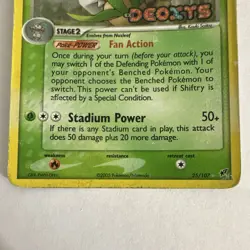 Pokemon TCG Shiftry 25/107 EX Deoxys Reverse Holo Rare 2005 DMG/HP - Image 4