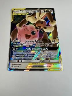 Mega Lopunny & Jigglypuff GX 165/236 Holo Pokemon Sun And Moon Cosmic Eclipse NM - Image 2