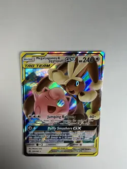 Mega Lopunny & Jigglypuff GX 165/236 Holo Pokemon Sun And Moon Cosmic Eclipse NM - Image 3