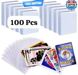 100pc Transparent Trading Card Cover Clear Protector Sleeve Holder- FAST US SHIP - Image 1