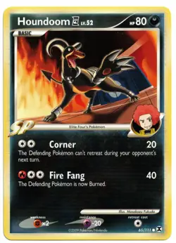 Pokemon Card: Elite Four's Houndoom 65/111 Platinum Rising Rivals Set! NM - Image 1