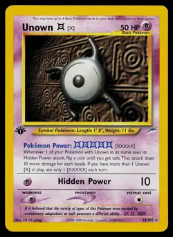 Pokemon Card - Unown [X] Neo Destiny 30/105 1st Edition Rare - Image 1