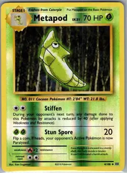 Metapod 4/108 Reverse Holo XY - Evolutions - Pokemon Card - NM - Image 1