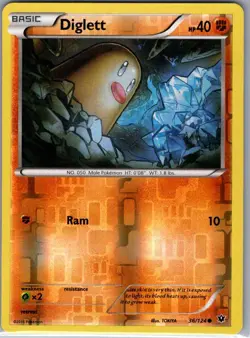 Diglett 36/124 Reverse Holo XY - Fates Collide - Pokemon Card - NM - Image 1
