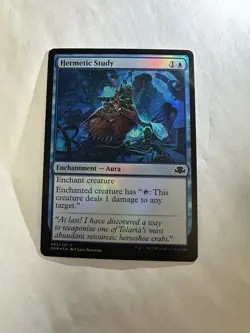 Hermetic Study LP Dominaria Remastered Foil Magic The Gathering Mtg Light Play - Image 1