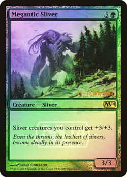 MTG | Megantic Silver | Magic 2014 | M/NM Prerelease Dated Holo Foil - Image 1