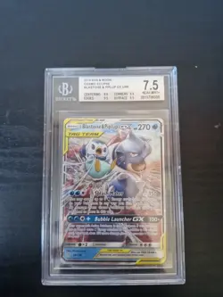 Blastoise & Piplup GX #38 Cosmic Eclipse becketts 7.5 graded Pokemon Card - Image 1