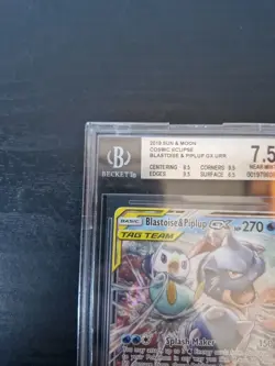 Blastoise & Piplup GX #38 Cosmic Eclipse becketts 7.5 graded Pokemon Card - Image 3
