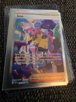 Pokemon TCG Iono Holo Card Paldean Fates Special Illustration Rare Card 237/091 - Image 1