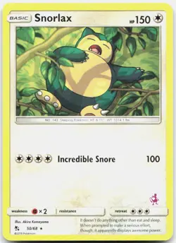 Pokemon TCG Snorlax - 50/68 (Mewtwo Stamped) Battle Academy Promo 050/068 - Image 1
