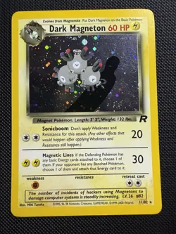 Pokemon Dark Magneton (11) Unlimited Holo Rare Team Rocket 11/82 LP VINTAGE - Image 1
