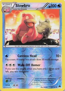 Slowbro - Pokemon Reverse Holo Uncommon 2016 BREAKpoint 20/122 NM - Image 1