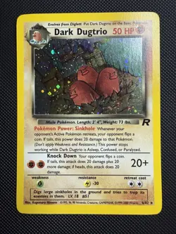 Pokemon Dark Dugtrio 6/82 Holo Rare WOTC Team Rocket Unlimited - LP+ - Image 1