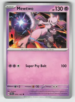 Mewtwo 59/142 Uncommon Stellar Crown Near Mint - Image 1