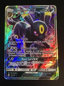 Umbreon GX 80/149 Pokemon Sun & Moon Base Ultra Rare Holo Damage - Image 1